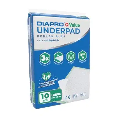 Diapro Underpad Alas Popok Bayi isi 10 pcs size Large