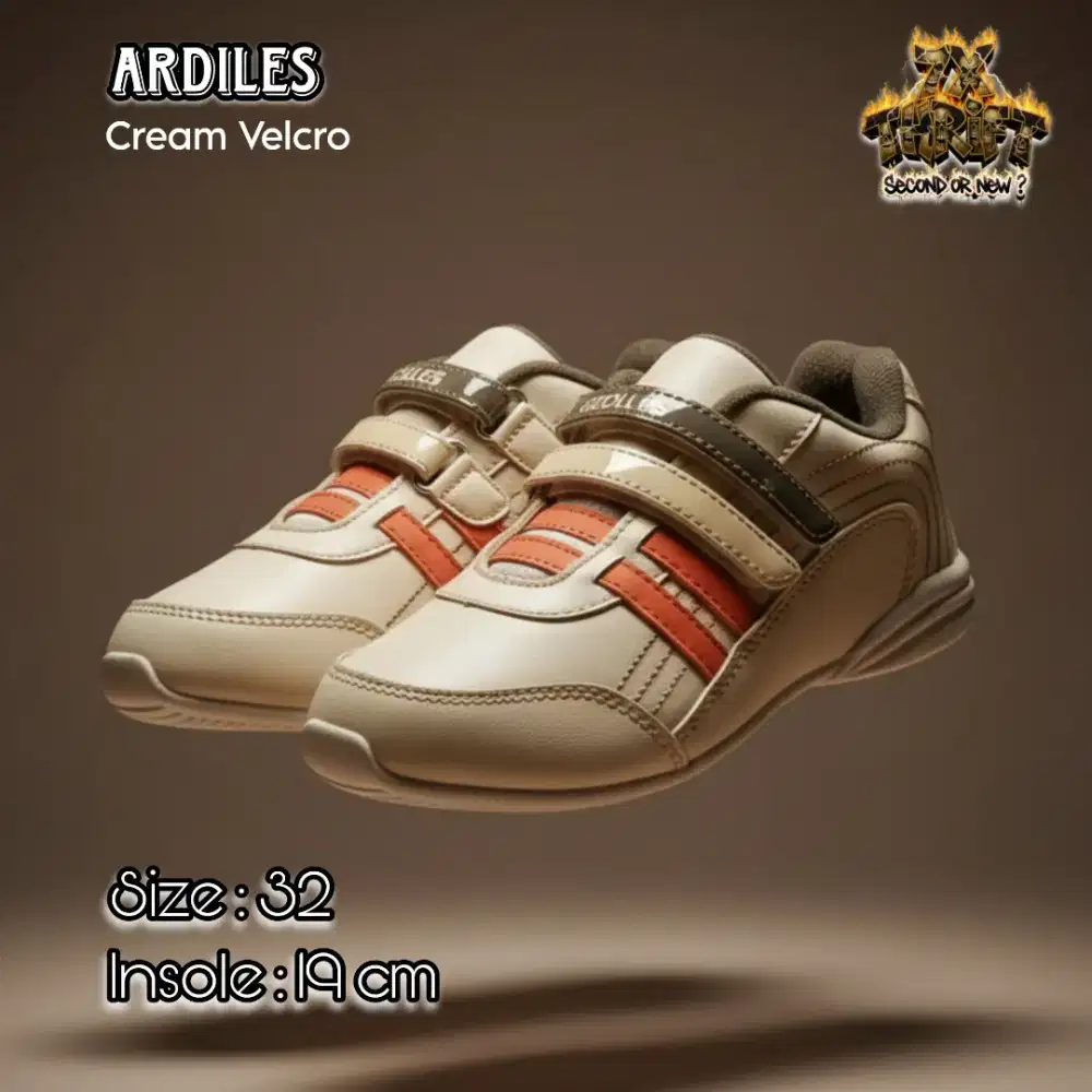 SEPATU SNEAKERS ANAK COWO/CEWE CASUAL/SANTAI ARDILES CREAM COKSU