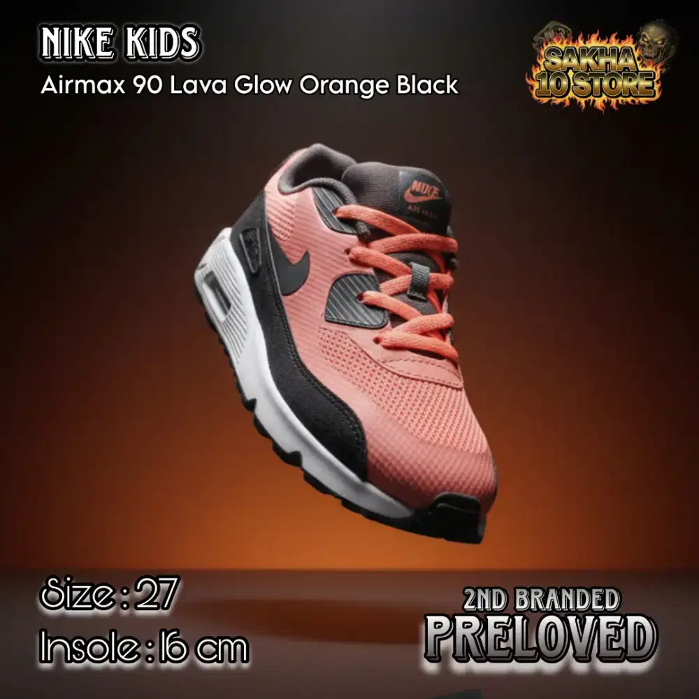 SEPATU SNEAKERS ANAK COWO/CEWE CASUAL/SANTAI/OLAHRAGA ORANGE HITAM