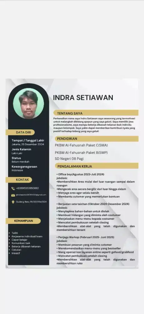 mencari pekerjaan office boy, creaw outlet