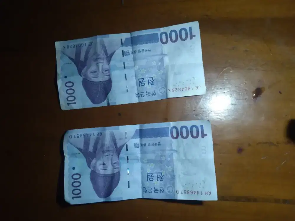 Koleksi Korea Selatan Won Pecahan 1000 Won Original