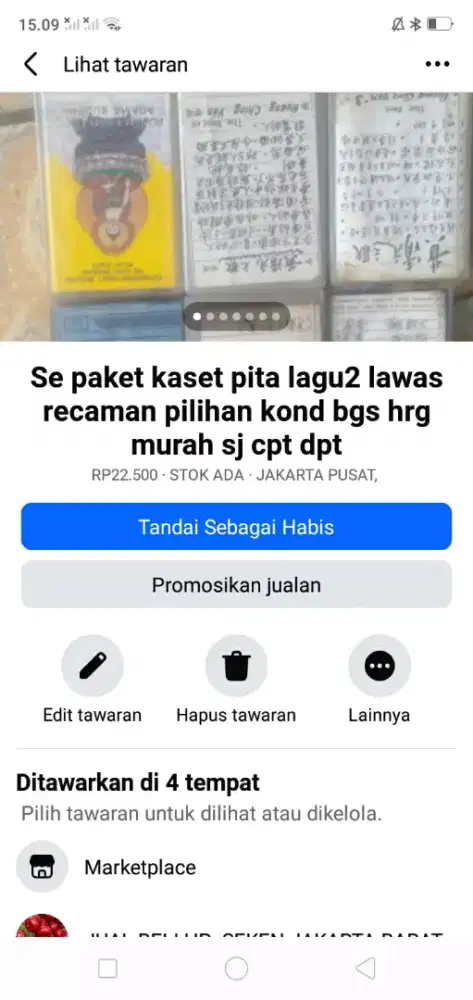 Se paket kaset pita lagu2 lawas rekaman plihihan kond bgs murah sj cpt