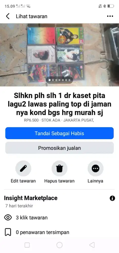 Slhkn plh slh 1 dr kaset pita lagu2 lawas kond bgs mgkn ada yg perlu