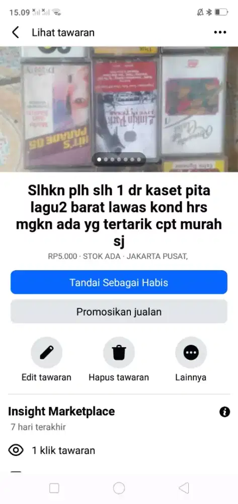 Slhkn plh slh 1 dr kaset pita lagu2 barat lawas kond bgs hrg murah sj