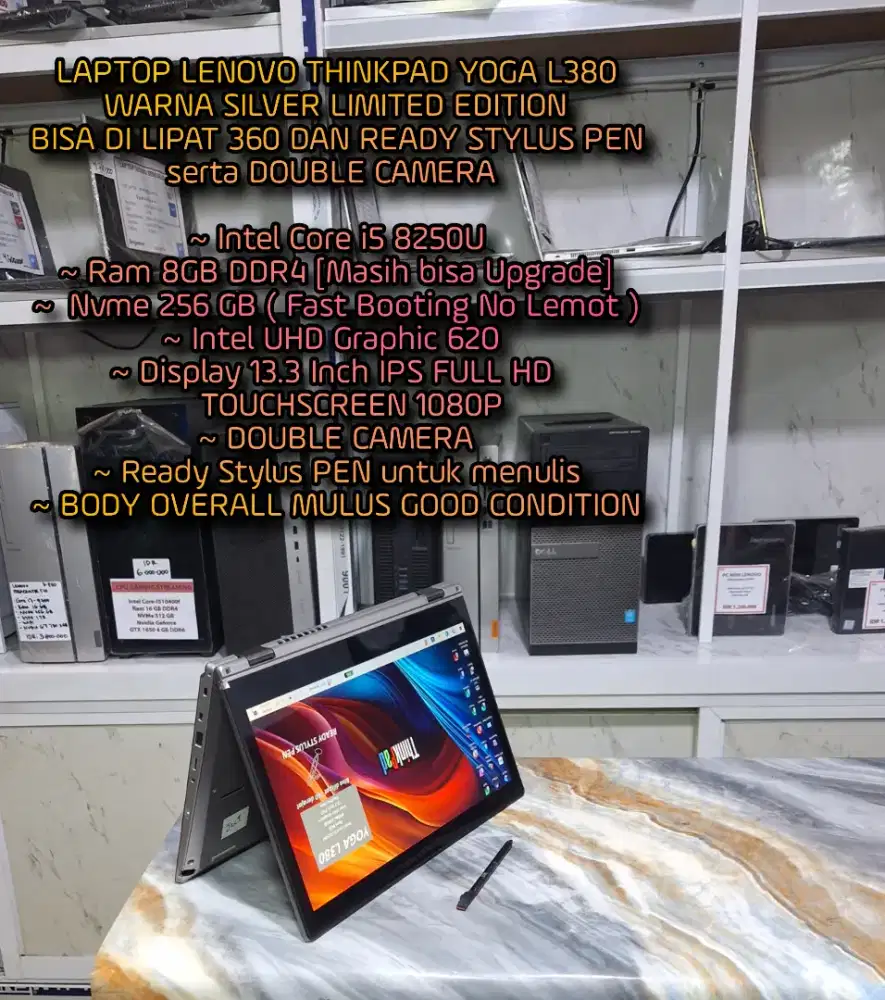 LENOVO THINKPAD YOGA BISA DI LIPAT 360 DERAJAT LAPTOP SUPER MULUS LAPT