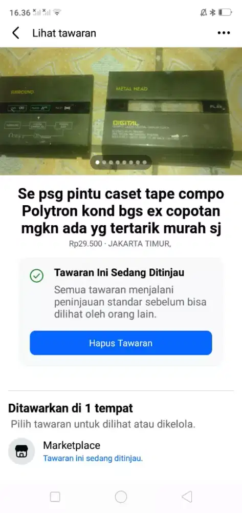 Se psg pintu kaset audio compo Polytron kond utuh MLS murah sj cpt