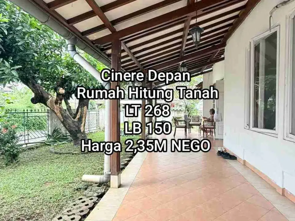 Rumah Hitung Tanah di Cinere Depan