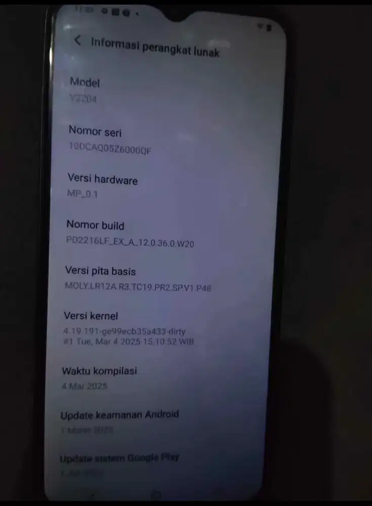 JUAL HP VIVO Y16  RAM 3/32