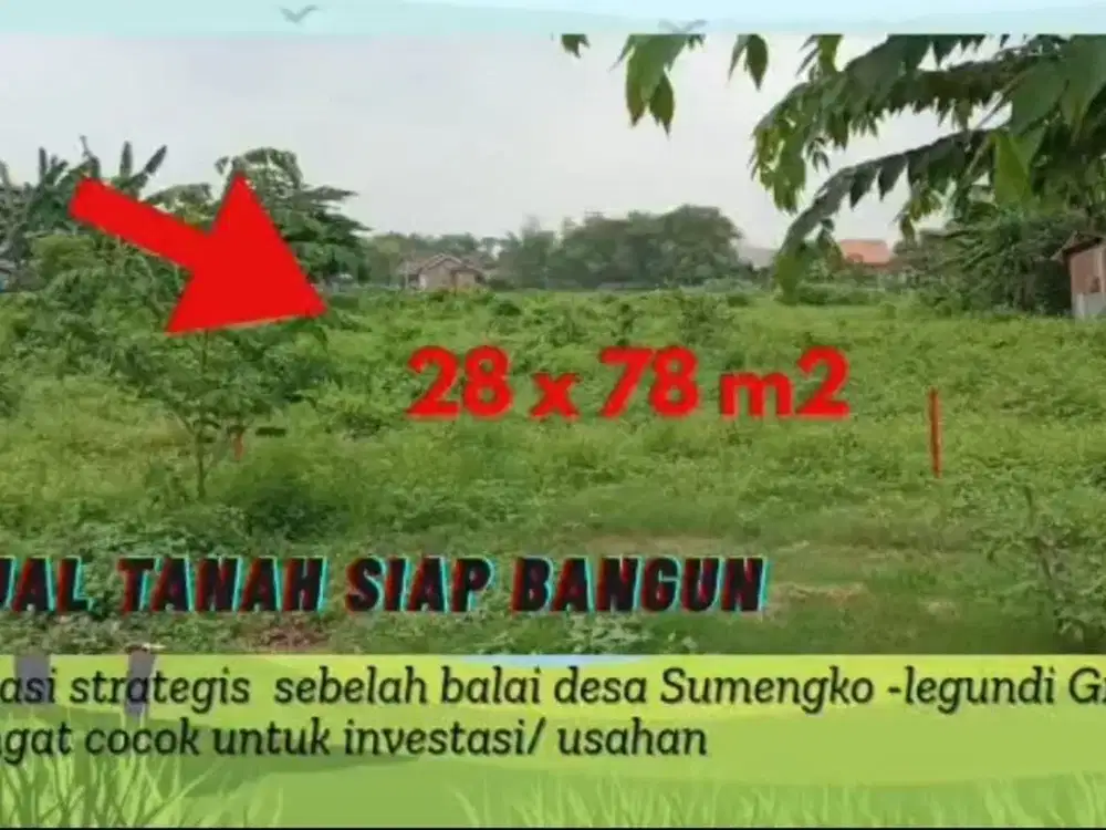 Dijual Tanah Siap Bangun Cocok Untuk Investasi/Usaha