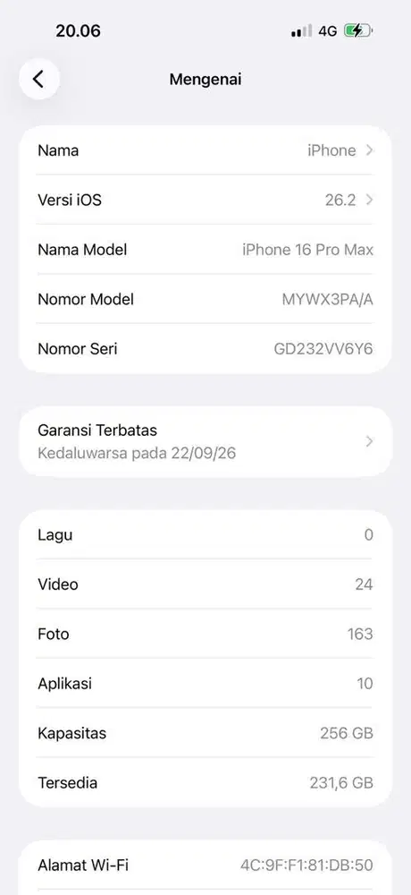 Iphone 16 pro max 256 GB fullset ibox