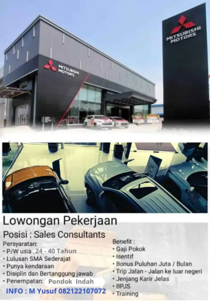 Lowongan sales Consultan Mitsubishi