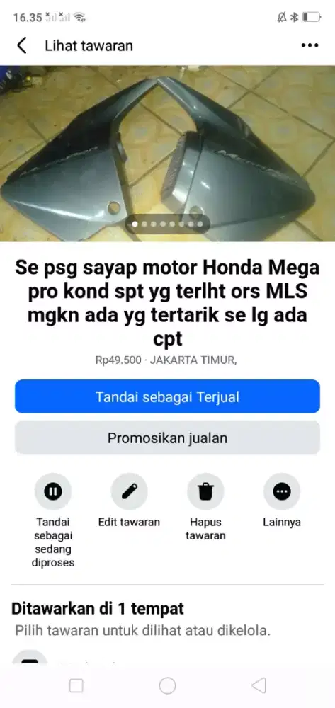Se psg kelengkapan sepeda/motor brg ors kond MLS mgkn perlu murah sj