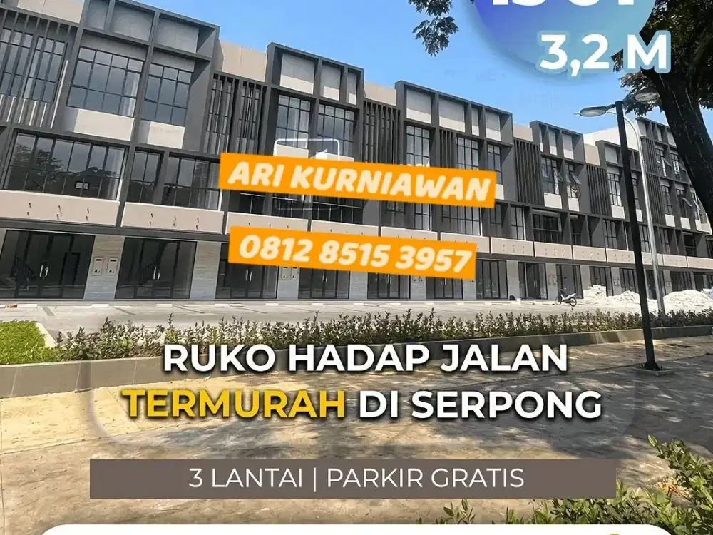 RUKO HADAP JALAN TERMURAH DI BSD CITY! RUKO EXQUIS HANYA 3,2MAN AJA