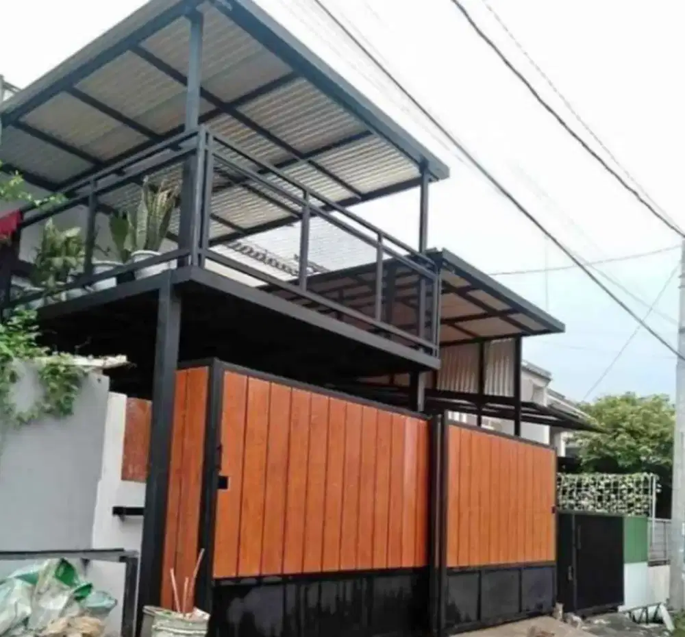 Kanopi alderon single layer kombinasi talang air&profil