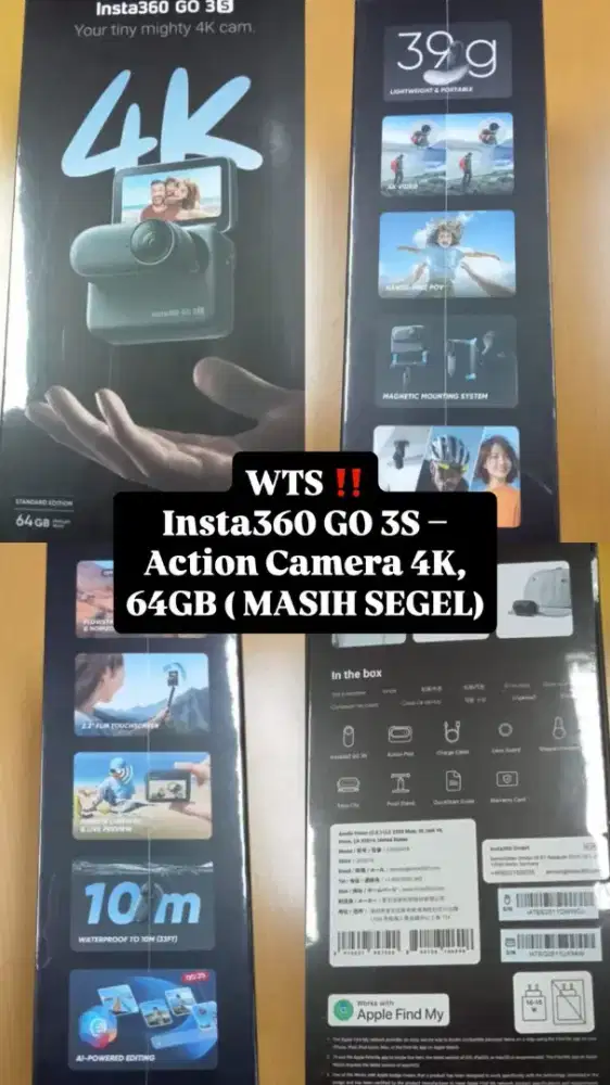 Wts 
Insta360 Go 3s - Action camera 4 k 64 gb