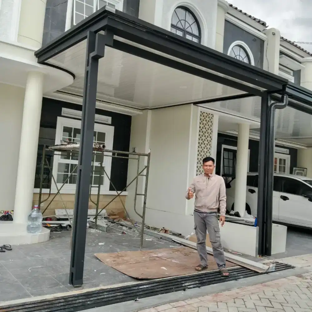 Kanopi raka besi holo atap alderon pelapon pvc dll