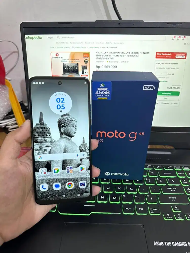 Moto G45 5G ram 8+8/256 GB Fullset baru 3 minggu pakai mulus like new