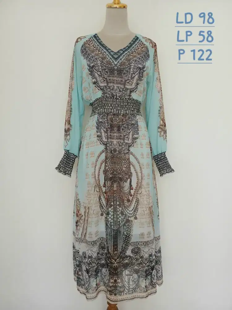 Baju terusan dress sifon Miss size L, preloved