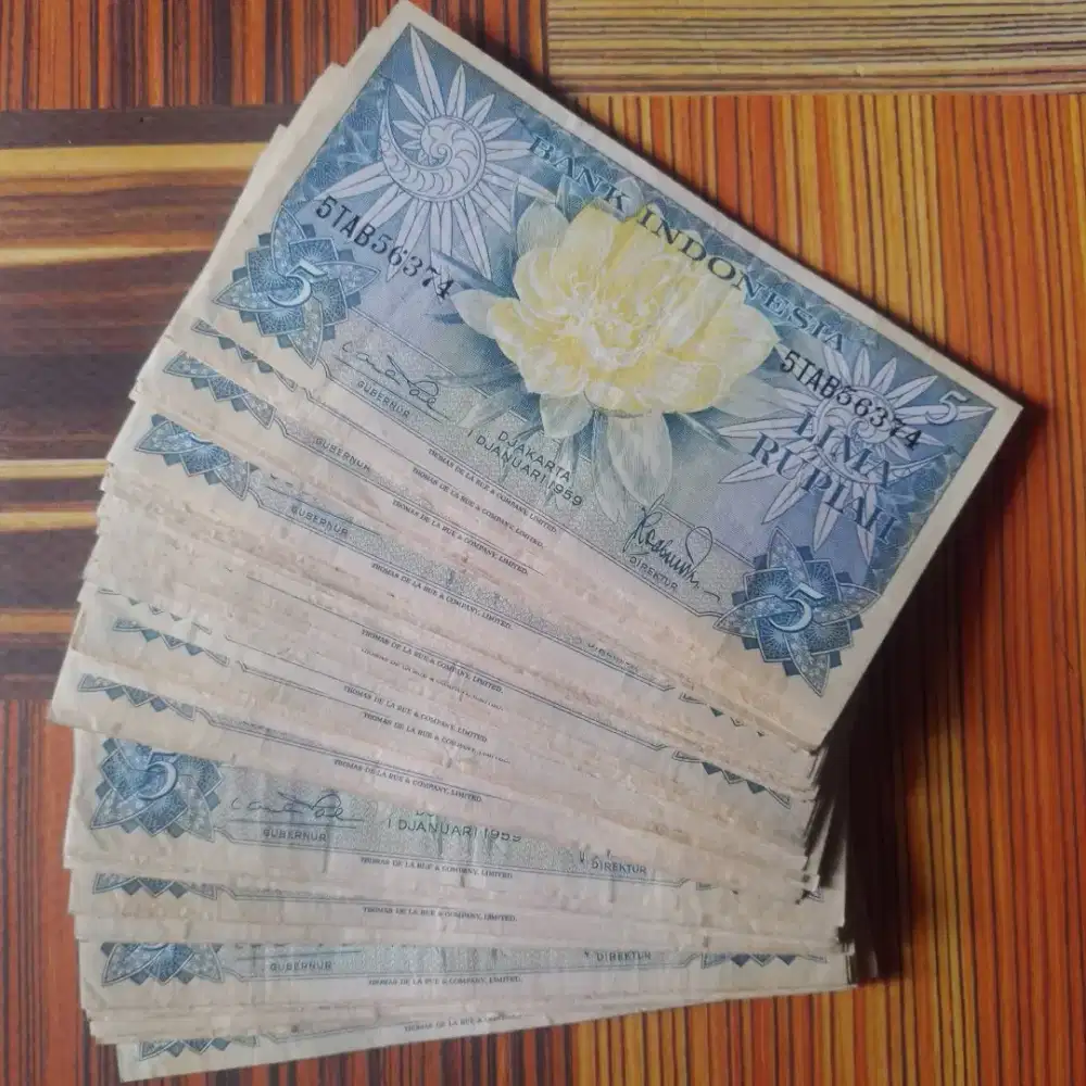 50 Lembar Uang Lama 5 Rupiah Tahun 1959
