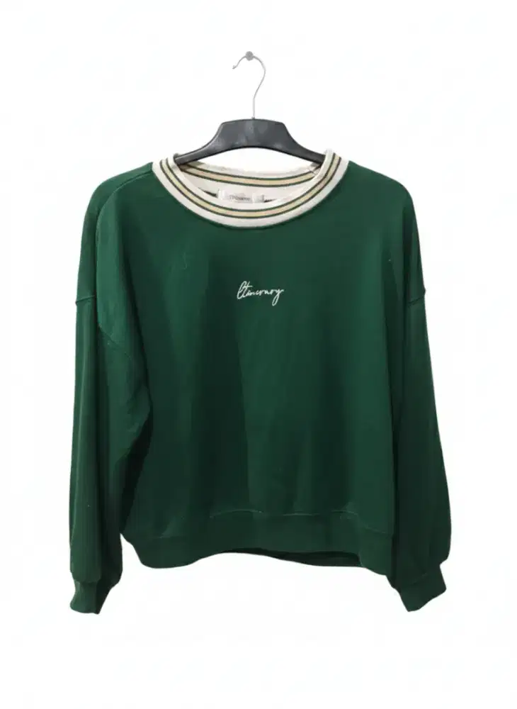 Sweater Crewneck Oversize Hijau