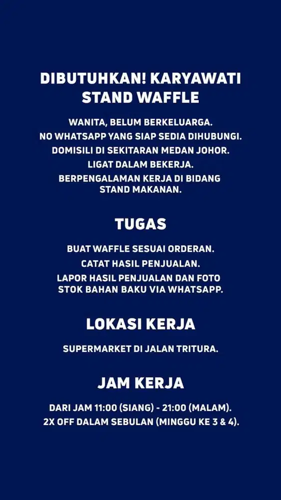 DICARI KARYAWAN stand Croffle