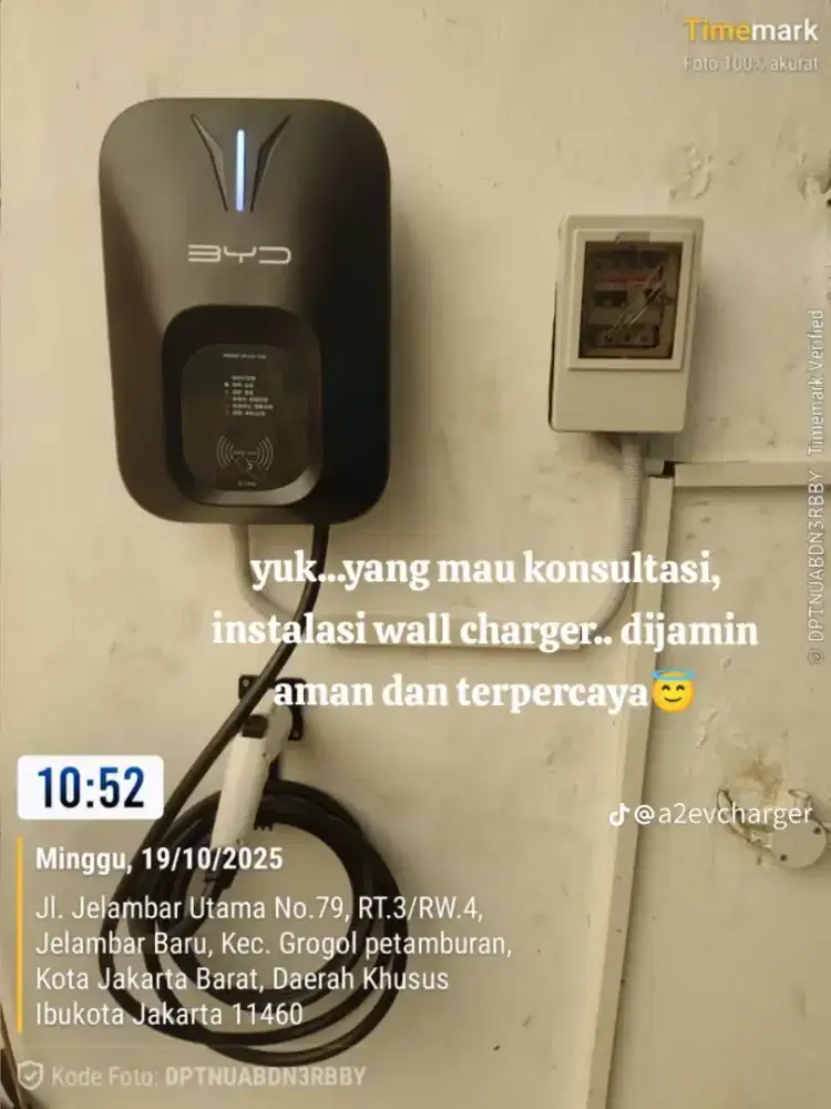 Pemasangan WaLL Charger MobiL Listrik