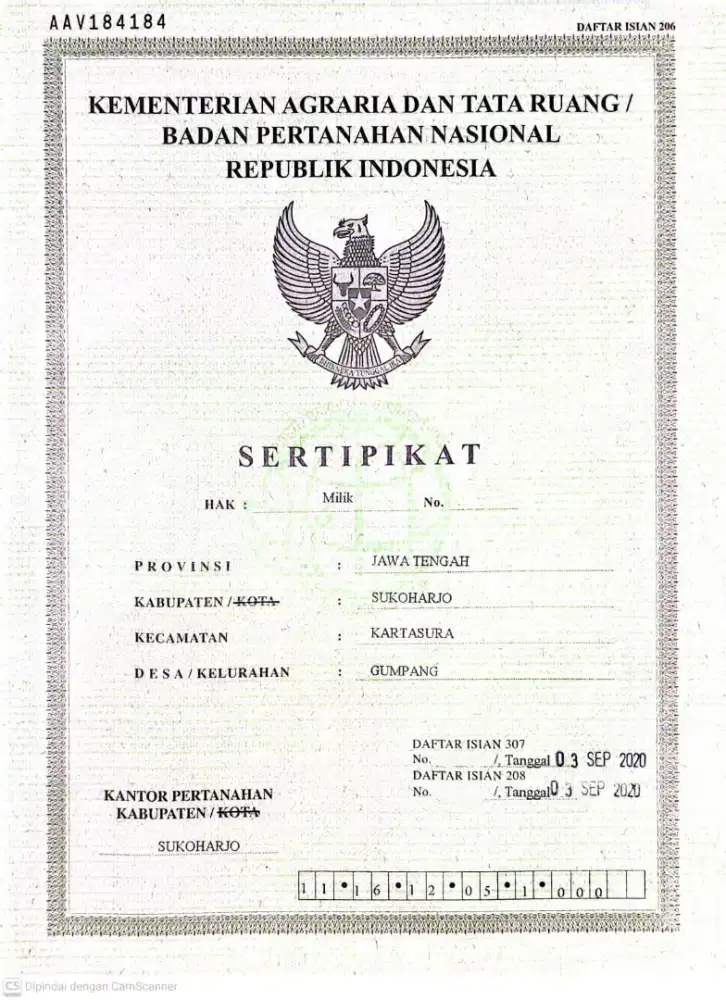 Dijual Segera / BU Tanah Kavling no. 4 Gumpang Kartasura