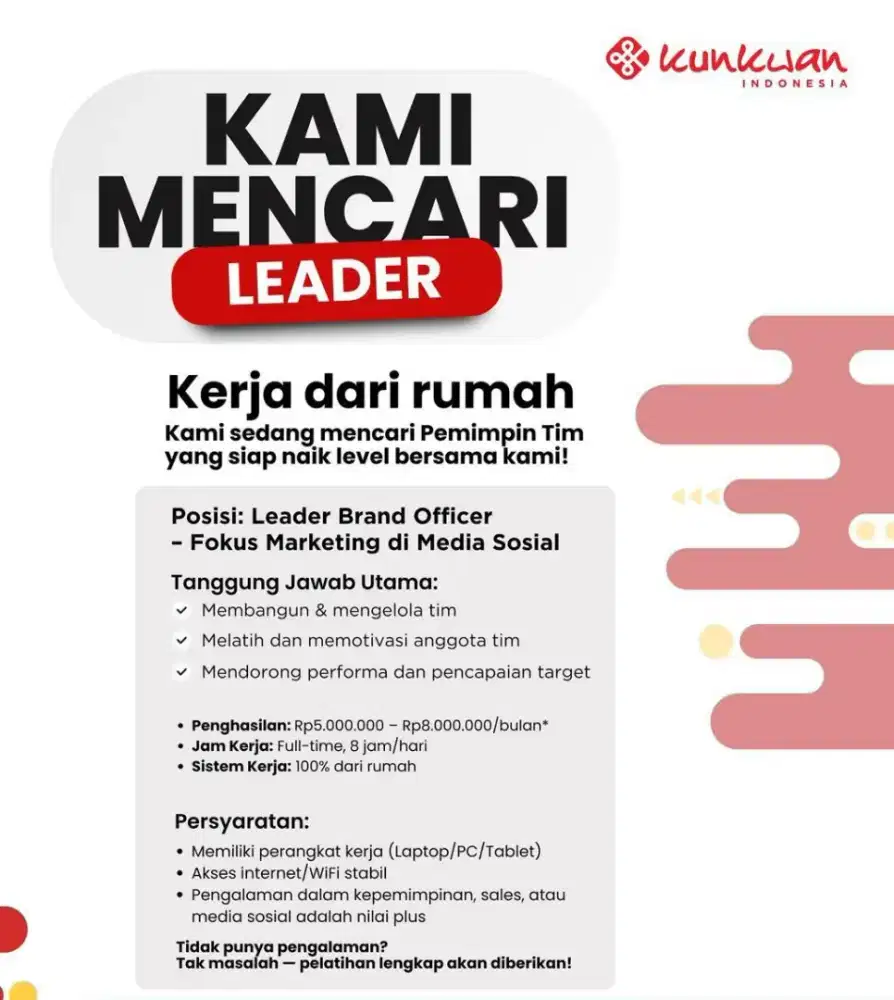 Dicari leader brand officer / brand mentor