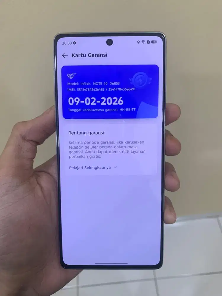 Infinix Note 40 8/256 BMW Series Lengkap Garansi On 09-02-2026