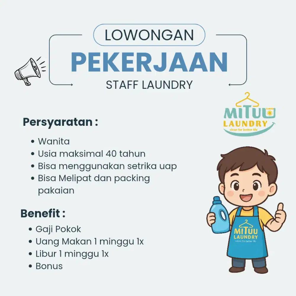 Lowongan Kerja Laundry Full Time