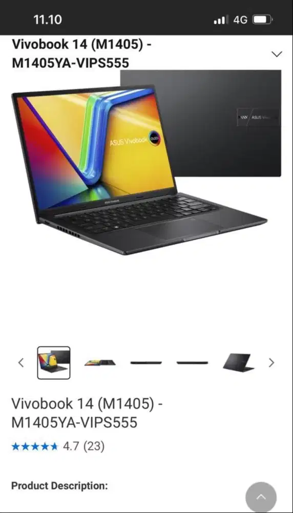 Laptop asus vivobookm1405 ryzen 7