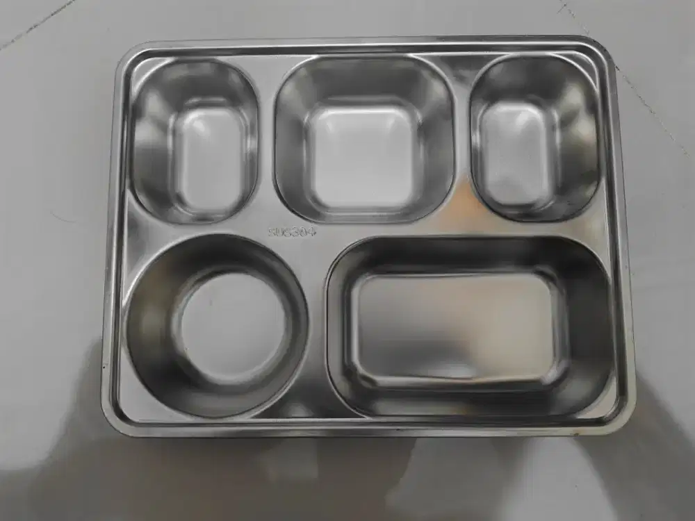 Food Tray Ompreng Sus 304 Logo + SNI Sertifikasi BGN