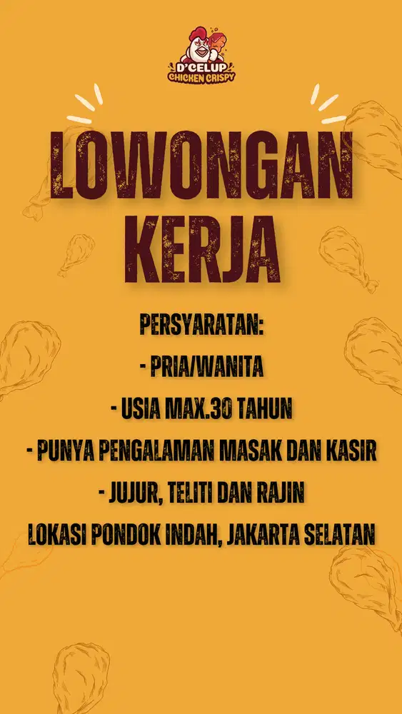 LOWONGAN KERJA D'CELUP Pondok Indah
