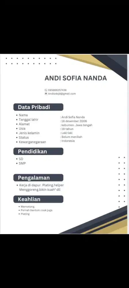 Nyari loker buat saya kerja apa aja