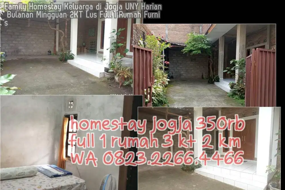 Family Homestay Keluarga di Jogja UNY Harian Bulanan Mingguan 2KT Lus