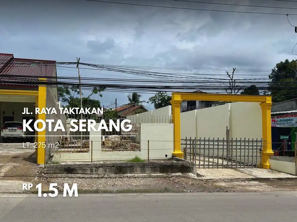 Lahan 275 m² di Jalan Raya Utama – Taktakan, Kota Serang