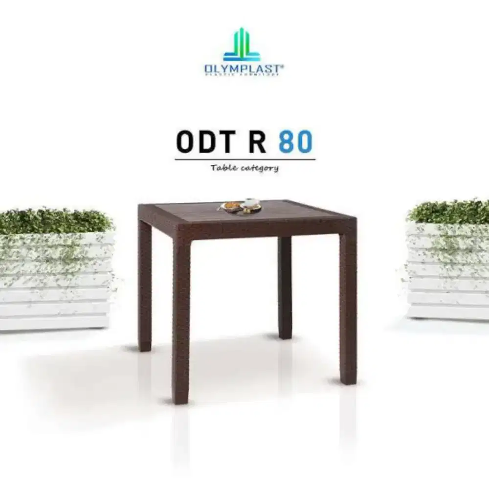 meja makan Olymplast UK.80x80 model rattan