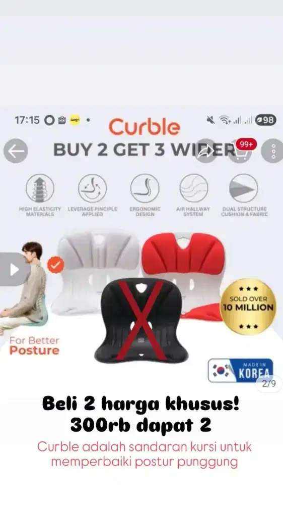 SANDARAN PUNGGUNG UNTUK MEMPERBAIKI POSTUR MEREK CURBLE  OBRAL MURAH