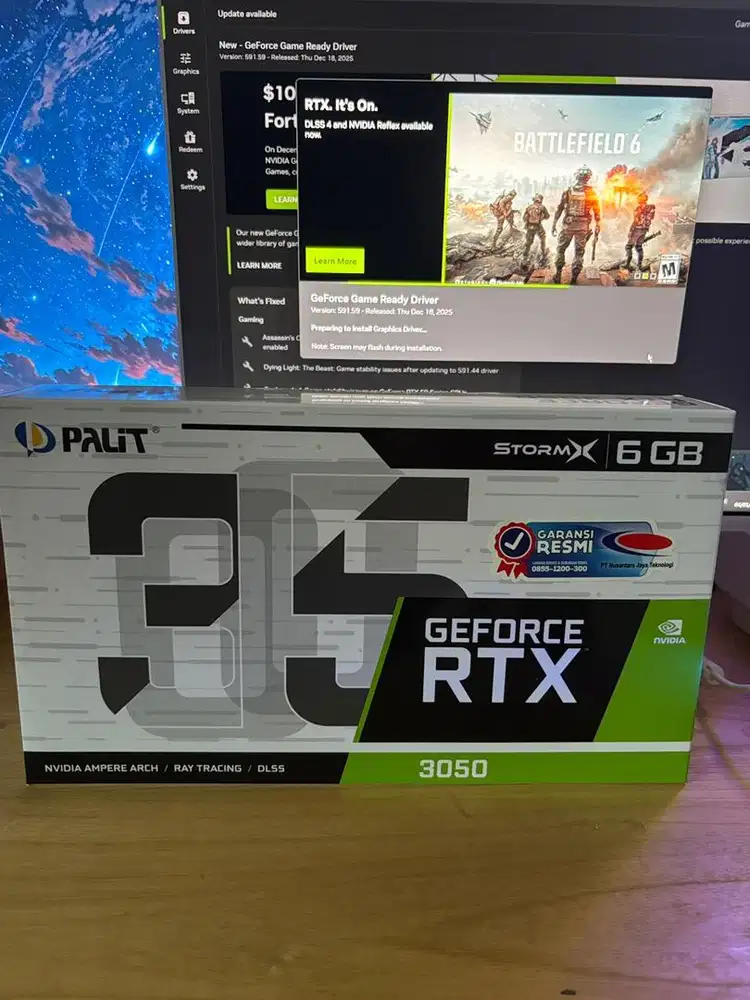VGA Merk Palit RTX 3050 6gb