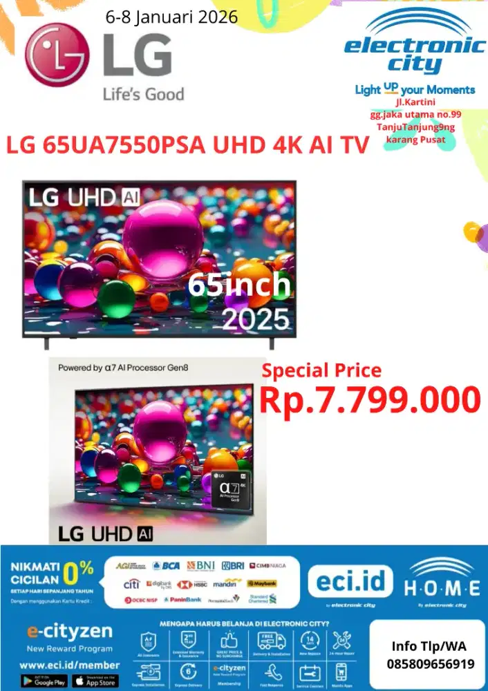 LG 65UA7550PSA UHD 4K AI TV
