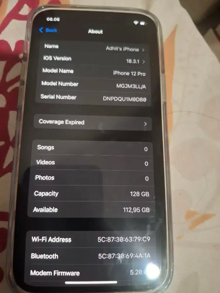 Iphone 12 pro 128 gb ex inter