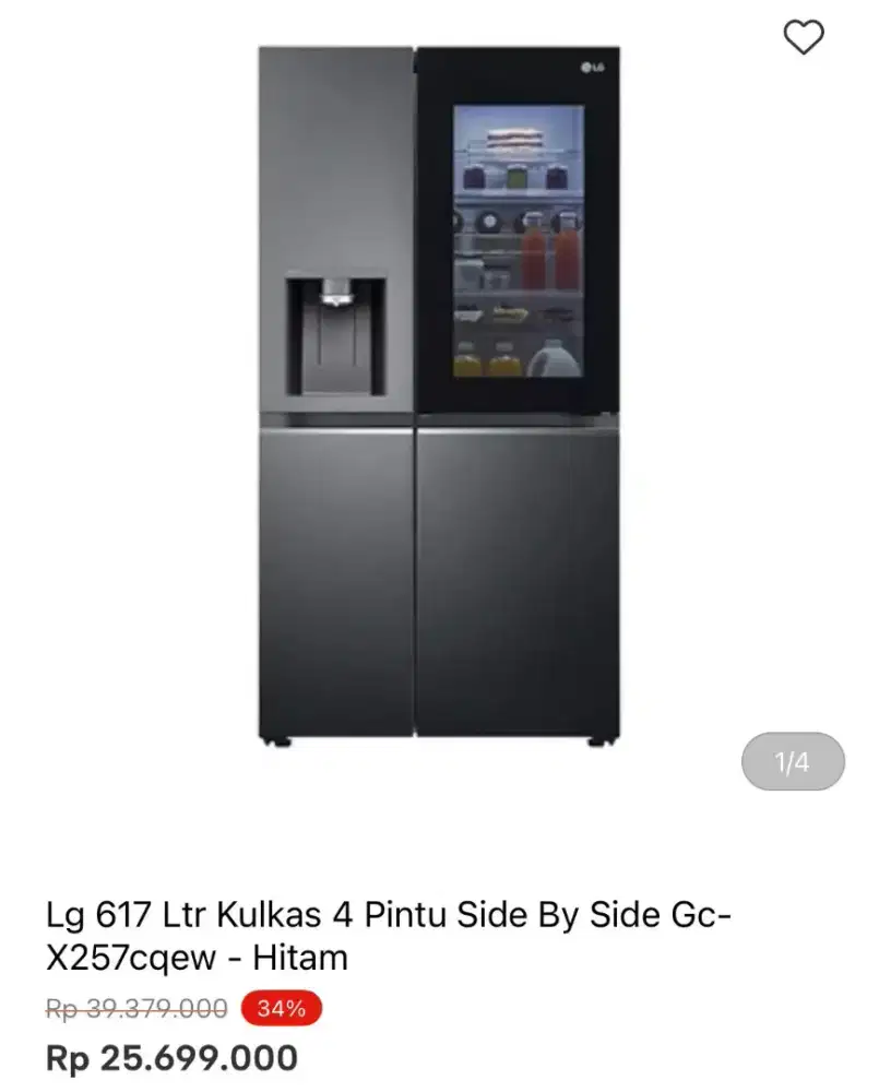 KULKAS SBS GC-X257CQEW 617LTR