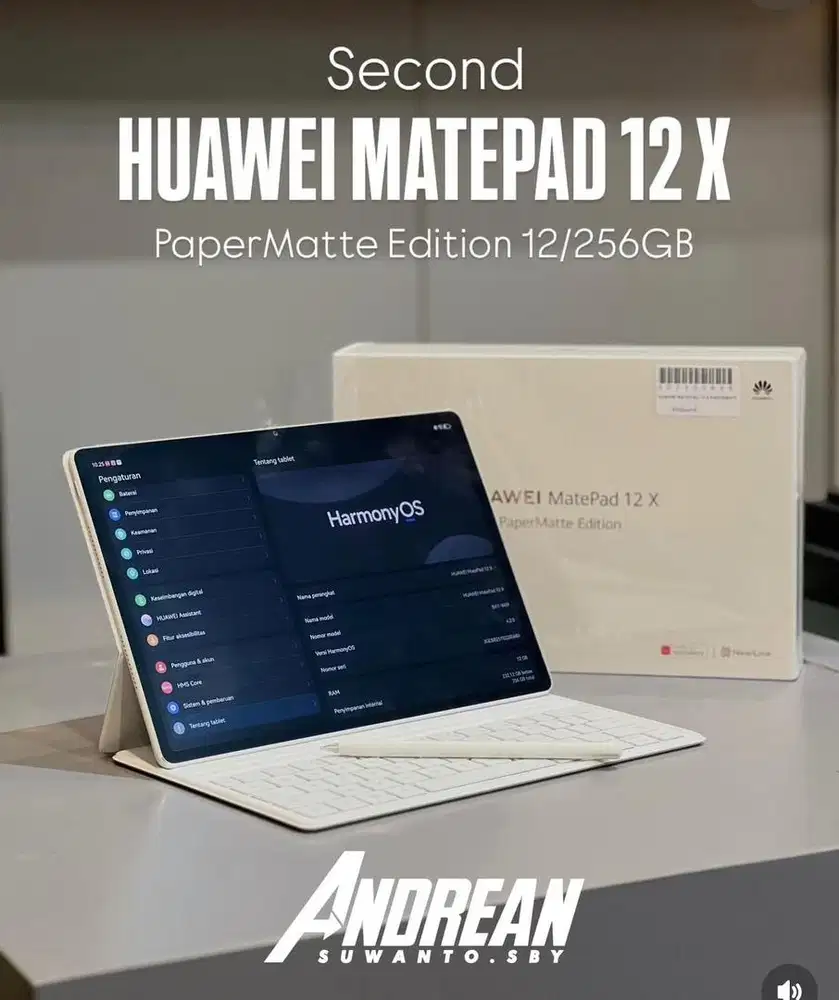 Huawei matepad 12x with keyboard dan pencil