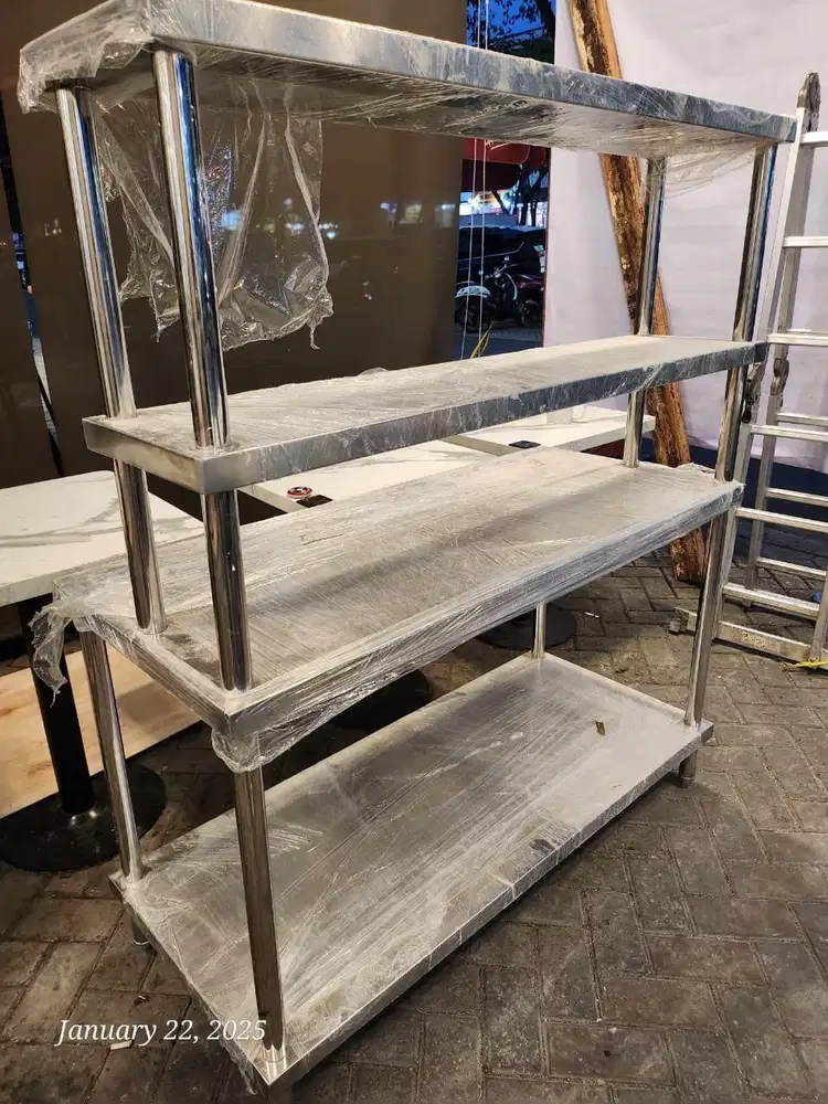 meja rak stainless dapur resto