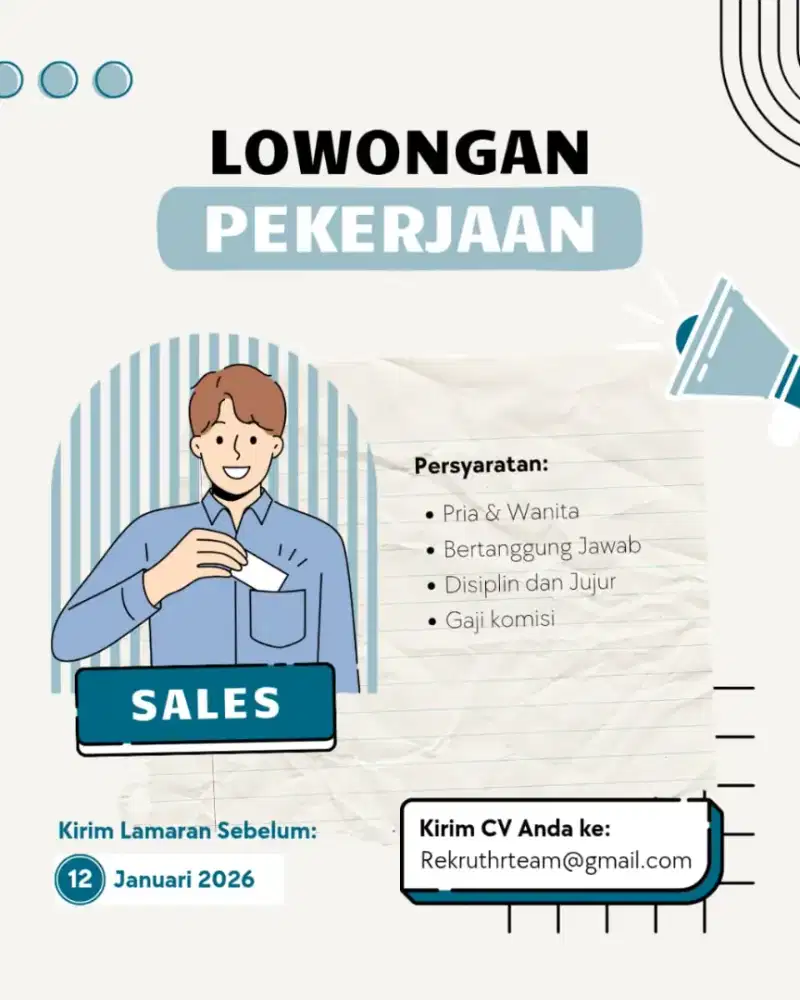 Lowongan pekerjaan sales marketting
