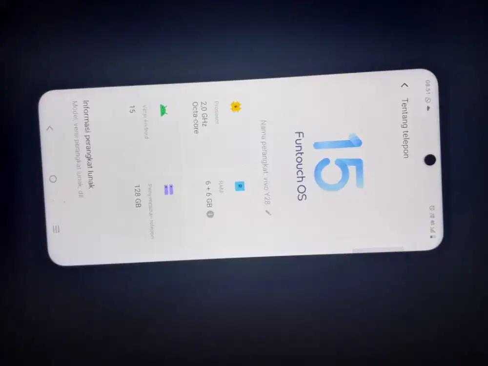 Di jual BU hp Vivo y28, ram 6+6/128, mulus no minus,lokasi jakpus