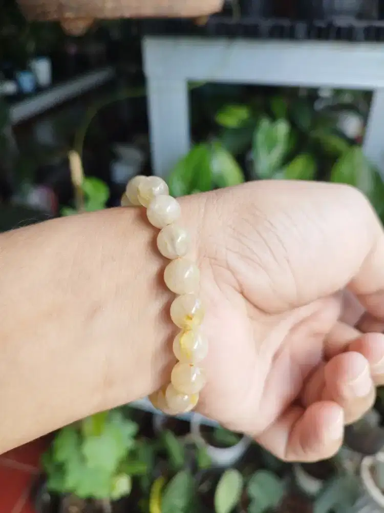 Jual Gelang Kristal RUTILE, warna cakep serat emas