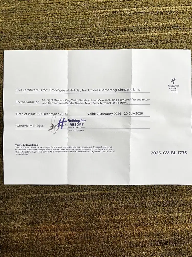 Voucher Hotel Holiday inn Bintan