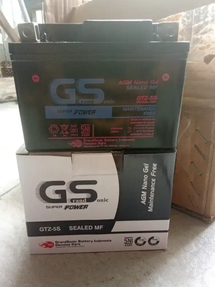 AKI KERING MOTOR 12V 5Ah KONDISI BARU HARGA MURAH