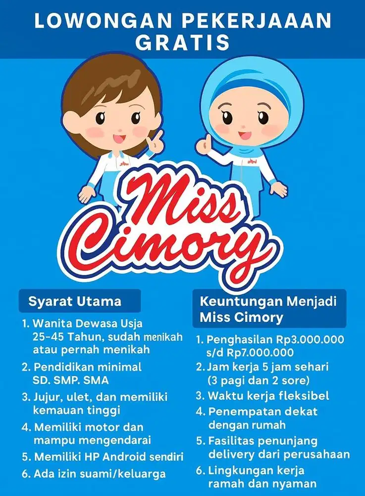 LOWONGAN KERJA MISS CIMORY